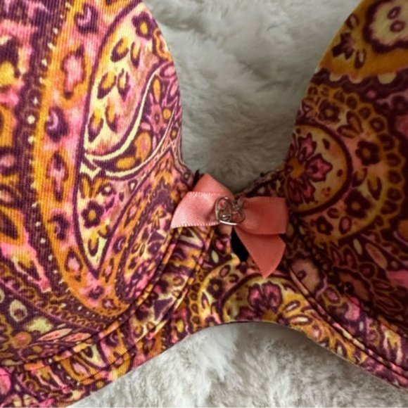 Victoria's Secret | Purple Paisley Body By Victoria "Lined Demi" Bra | Size 32C - Picture 7 of 11